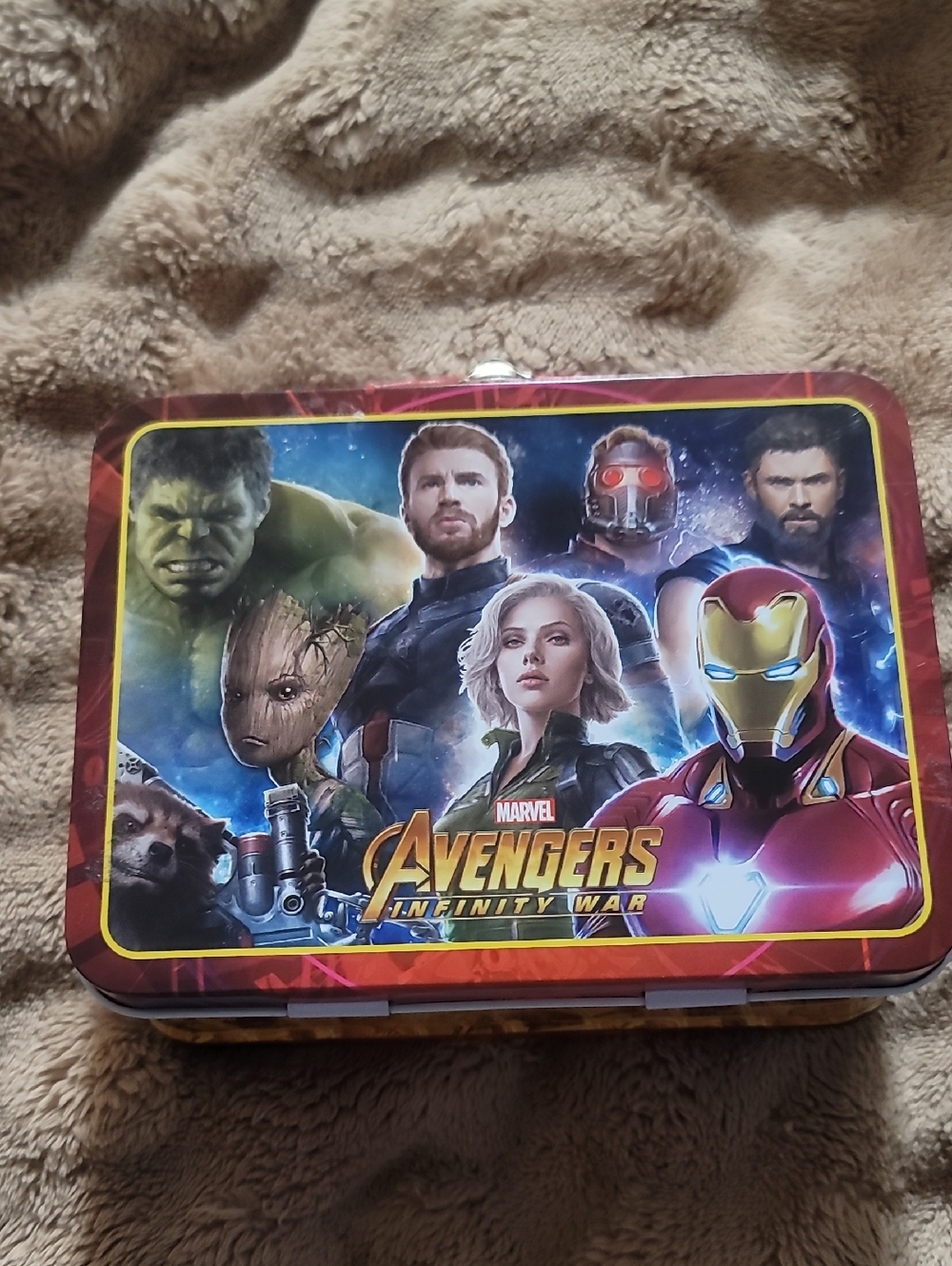 Marvel Avengers Infinity War Tin Lunchbox - Red, Blue, Gold